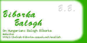 biborka balogh business card